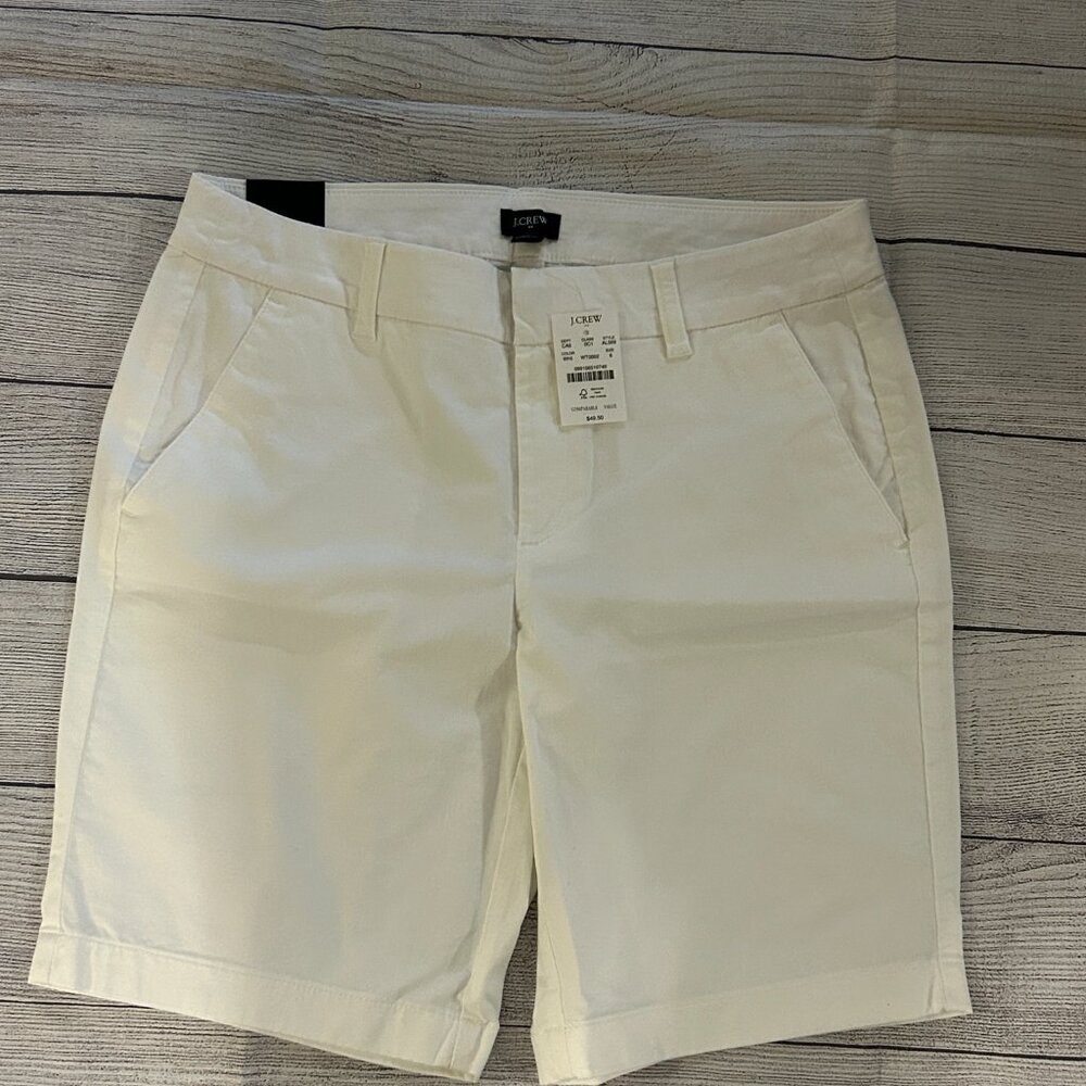 J.Crew 9" Frankie Bermuda Chino Short-White - Picture 6 of 12
